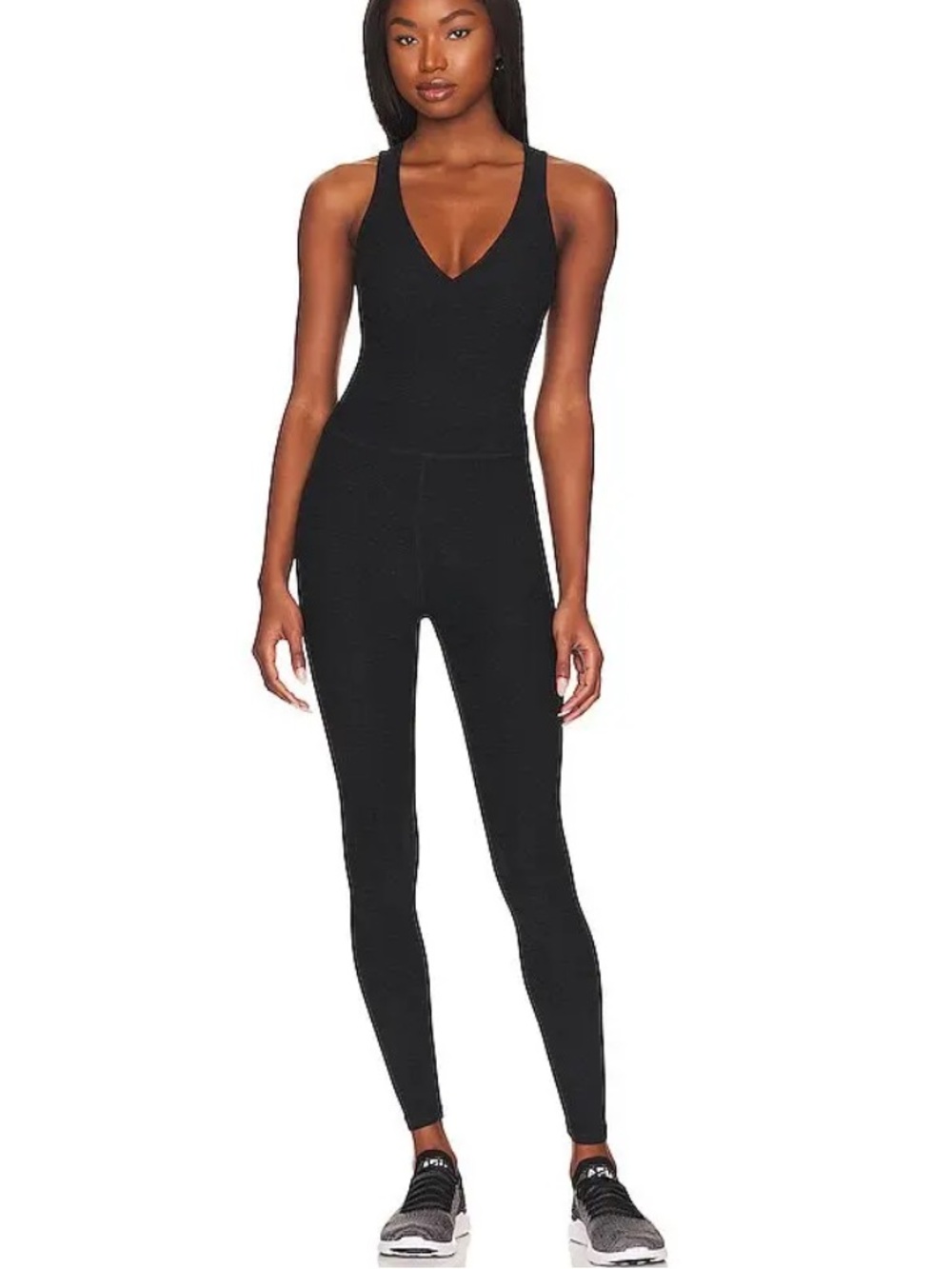Beyond Yoga Black V-Neck Sleeveless Jumpsuit